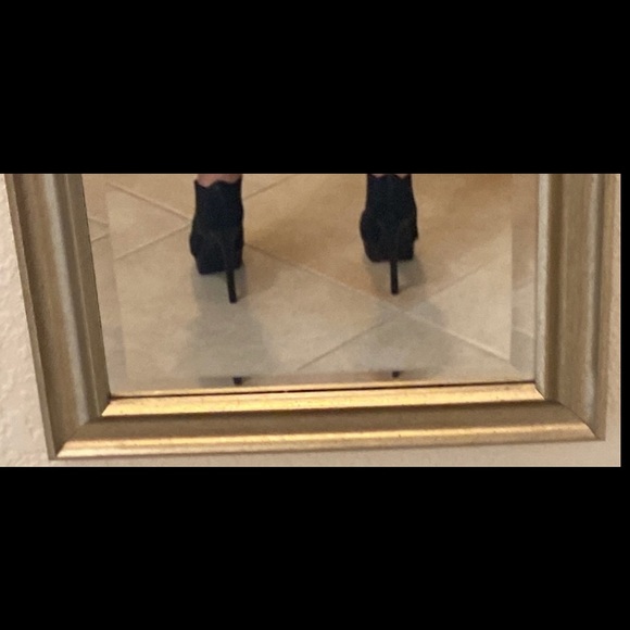 Black Jessica Simpson Peep Toe Heels Size 7.5 with 4.5” STILETTO heels & Spandex - Picture 8 of 16